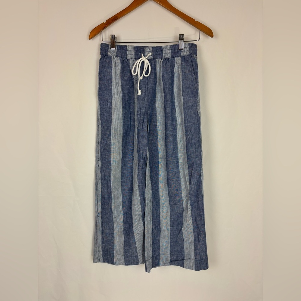 Beach Lunch Lounge Crop Wide Leg Pants Sz XSmall Coastal Beach Look New w/o Tags